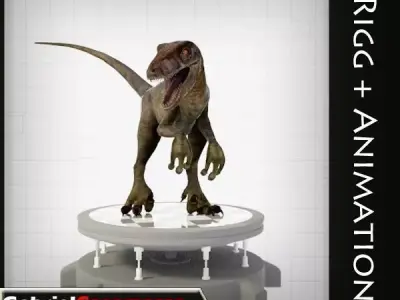 Velociraptor Low-poly 3D model shop