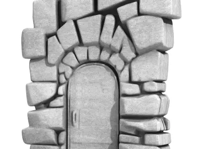 Medieval Stone Door 2 3D print model