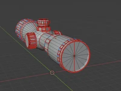 optical sight Low-poly 3D model