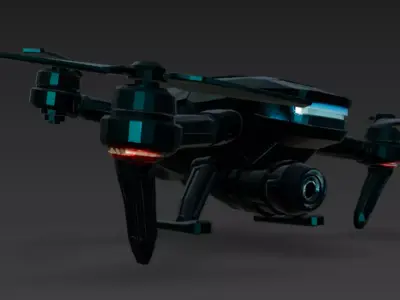 Futuristic Sci Fi Drones 3D Models Pack PBR Low-poly 3D model
