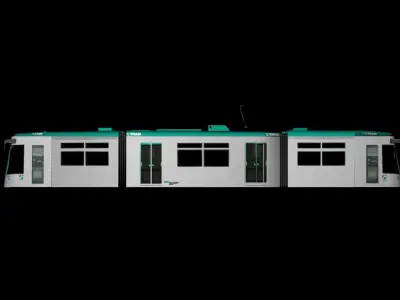 Tram TRAMBAIX Barcelona Low-poly 3D model