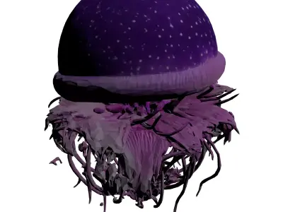 Fantasy Bioluminescent Alien Flora 3D model