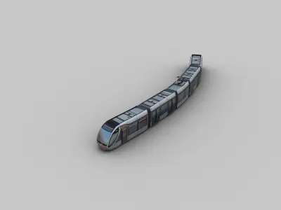 Lowpoly Tram 10 Low-poly 3D model