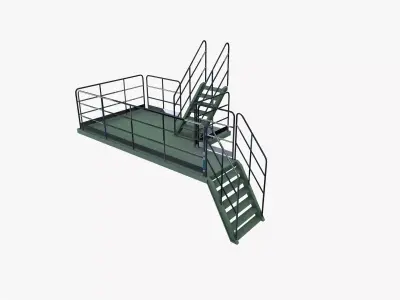 Industrial staircase platform 3D model