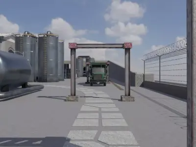 Industrial Waste Processing Facility 3D model