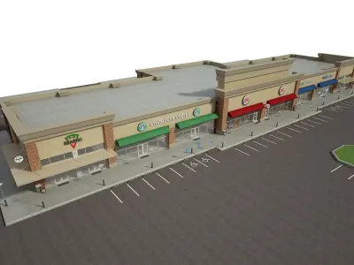 Retail Store Building 3D model shop