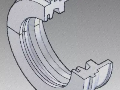 Sample Oil Baffle of old Steam Turbine Free 3D model