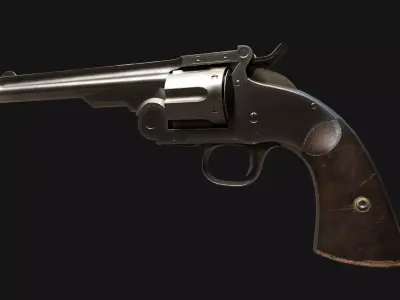 Game Ready Vintage Revolver PBR Weapon for Games and Cinematics Low-poly 3D model