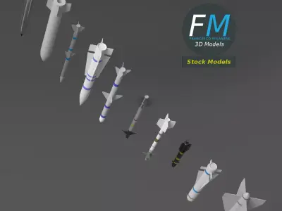 Missiles and bombs collection 3D model