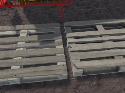 Damaged pallet Low-poly 3D model
