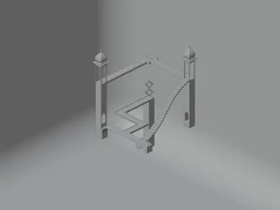 Monument low poly for game Low-poly 3D model