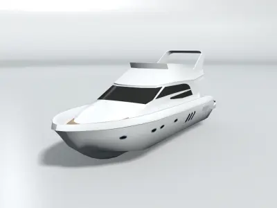 Motor Cruiser Boat 2 LOWEST Low-poly 3D model