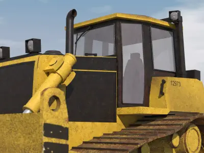Low Poly Bulldozer v2 Low-poly 3D model