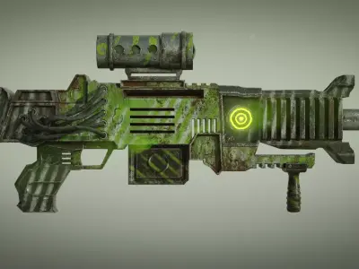 Sci-fi Weapon Low-poly 3D model 2