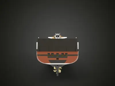 Super Container Ship brown 3D model