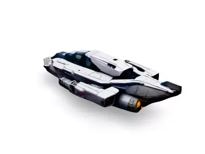 SciFi Dropship Shuttle 3D Model Low-poly 3D model purchase