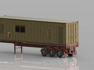 40Ft container Diese Generator trailer 3D print model