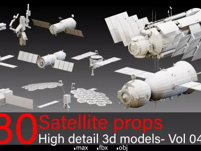 30- Satellite Props- High detail 3d models- Vol 04 Low-poly 3D model