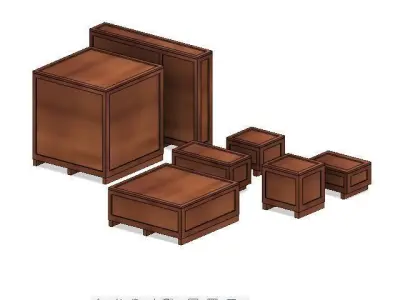 Model Railway Wooden Transport Shipping Crates  3D print model