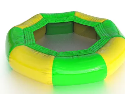 Modular inflatable water park TRAMPOLINE Low-poly 3D model
