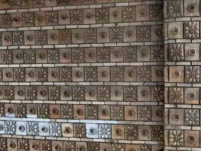Scan Architectural decorative relief facade wall tiles Low-poly 3D model