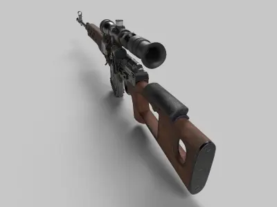 SVD - Dragunov Sniper Rifle Low-poly 3D model