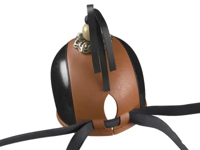Falconry Hood with Black Panels Leather 3D model