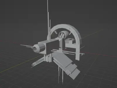 Space Ship Low-poly 3D model