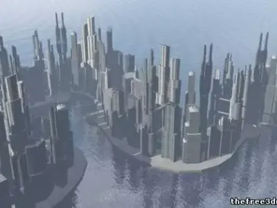 SciFi city  Free 3D model