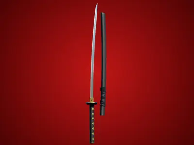 Sword 09 Game Ready PBR Unity UE Arnold V-Ray Textures Included Low-poly 3D model