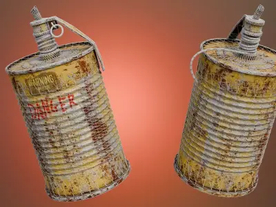 Post Apocalyptic Grenade  Free low-poly 3D model