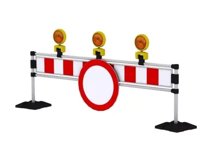 Barriers traffic barrier with two lights 3D model