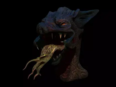 Creature demon head Free 3D print model