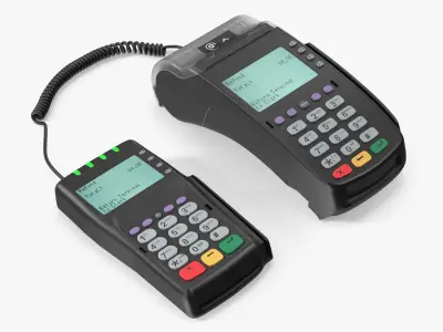 Retail Checkout Terminal with Pin Pad Uni 3D model