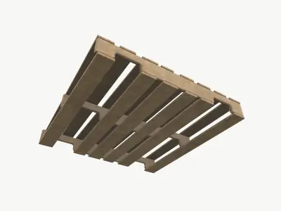 Wooden pallet 3D model 3