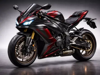 Realistic Sport Motorcycle 3D Model High Detail Racing Bike 3D print model