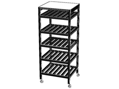 Aluminum Mobile Utility Rack 3D model