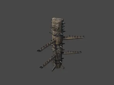 Wooden Dummy Low-poly 3D model