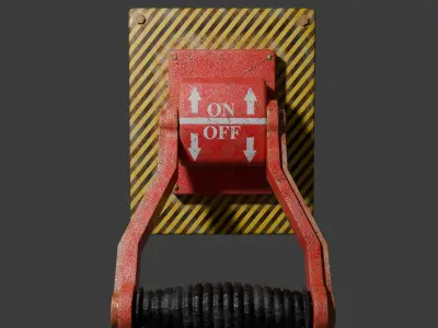 Red Lever - Switcher Low-poly 3D model
