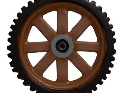 Rusty Industrial Gear Wheel 3D model