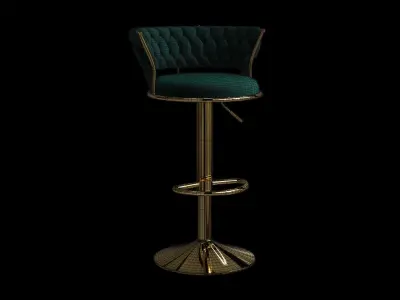 Vintage Swivel Adjustable Height Stool 3D model