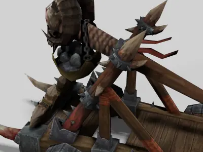 Stylized Medieval Catapult Low-poly 3D model