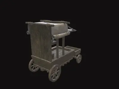 Medieval Cart V06 Low-poly 3D model