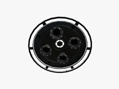 Alien Spaceship UFO F10 Full Black - Sci Fi Spacecraft Design Low-poly 3D model