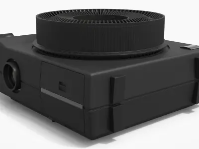 Vintage Circular Slide Projector Black 3D model