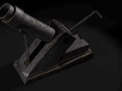 Garland trench mortar Low-poly 3D model