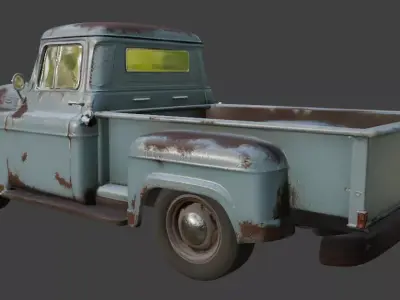 Vintage Rusty Pickup Truck 3D Model 3D model 19