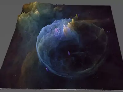 Low Resolution buble nebula deep sky object 3d software analysis Free 3D print model purchase