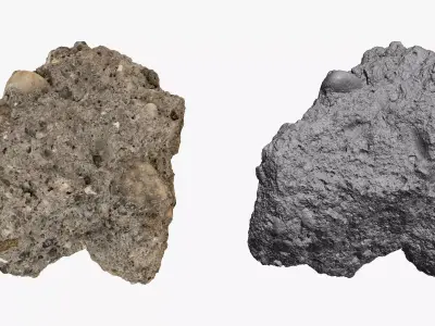 Broken Concrete Piece 02 RAW SCAN 3D model