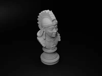 Mayan Warrior Bust Chess 3D print model